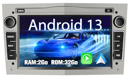 AWESAFE Autoradio Android 13 [2Go+32Go] Gris pour Opel Corsa, Vivaro, Antara, Vectra, Signum, Combo, Zafira, Astra, Meriva – Écran Tactile 7 HD, CarPlay, Android Auto, GPS, WiFi, Bluetooth, RDS