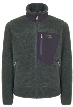ZOTTA FOREST Giacca In Pile Agnellato Accoppiato GRIZZLY MAN FLEECE (IT, Testo, S, Regular, Regular, Verde)