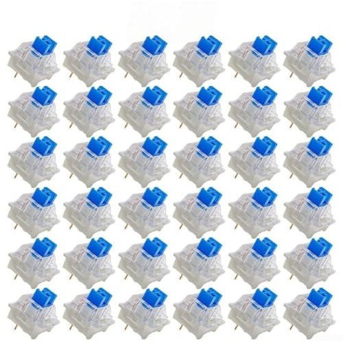 36 x Ersatz-Tastaturschalter, 3-polig, taktile, mechanische Schalter, kompatibel mit Stil-Tastaturen für Gaming und Tippen (blau)