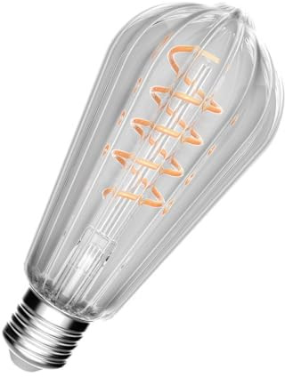 Crompton Lamps LED Decorative E27 Screw Bulb, 64mm x 140mm ST64 Screw Filament Bulb, 3.5W 1800K Extra Warm White 250lm 25W Eqv, Clear Lightbulb, Hanging Lights, Pendant Light, Edison Bulbs