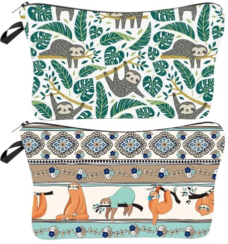 MLPKOI 2 Pcs Trousse de Toilette Voyage, Trousse de Maquillage, Trousses à Maquillage, Sac de Organiseur Cosmétique, Petite Pochette à Fermeture, Cosmétiques à Glissière Portable pour Hommes et Femmes