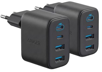 Anker Caricatore USB C 50W, Adattatore a 4 Porte con Potenza | 2 USB C e 2 USB A, Design Compatto e Stabile, per iPhone 17 Pro Max/Serie 16-12, MacBook, iPad, Pixel.