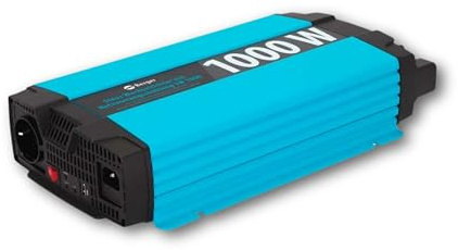 BERGER Sinus Wechselrichter mit Netzvorrangschaltung | 12 V DC auf 230 V AC Spannungswandler | Reine Sinuswelle für empfindliche Geräte | hoher Wirkungsgrad > 90% | Überlastschutz (1000 W)