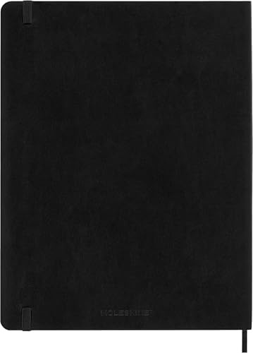 Moleskine 18 Monate Wochenkalender 2026/2027, XL, 1 Wo = 1 Seite, Rechts Linierte Seite, Weicher Einband, Schwarz