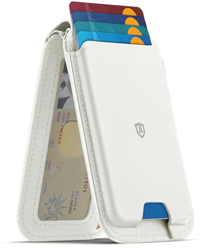 SHIELDON Wallet Stand für MagSafe Geldbörse, Echtleder Kartenhalter, Weiß