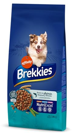 Brekkies Futter für ausgewachsene Hunde mit Lachs, 14 kg