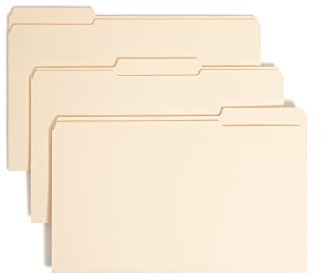 Smead Schnellhefter, 1 Verschluss, verstärkt, 1/3-Schnitt, legale Größe, Manila, 50 Stück pro Box (19534)