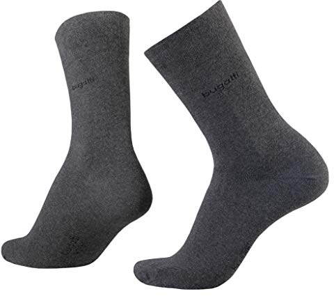 bugatti Herren Socken 6702 / bugatti smooth cotton basic, Gr. 39-42, Grau (anthracite 620)