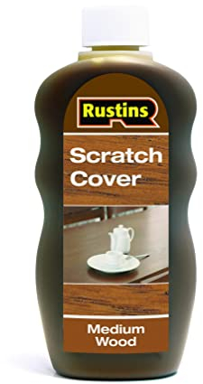 Rustins Scratch Cover Medium – Conceal Surface Scratches on Medium-Toned Wood Furniture -Easy-to-Use Liquid Polish for Restoring and Protecting Wooden Surfaces 300ml