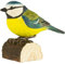 WILDLIFEGARDEN Wildlife Garden WG402 DecoBird Blaumeise - Handgeschnitzter Dekorative Vogel aus Holz - Kleine Europäische Vögel