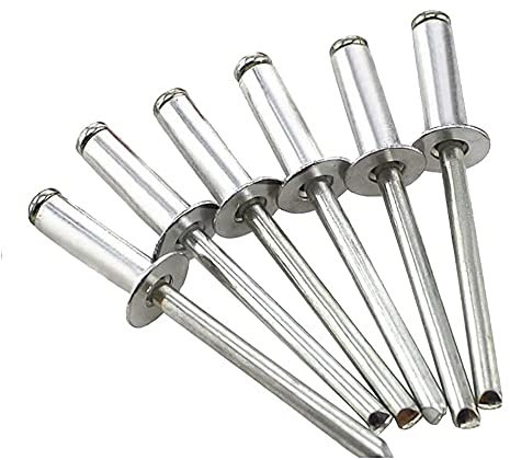 Merriway BH02797 (50 Pcs) Wide Flange Alloy Pop Rivet, 4.8 x 13mm (3/16 inch x 1/2 inch) - Pack of 50 Pieces