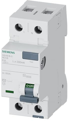 5SV46160 Interruptor Diferencial 2P Clase AC 300mA 63A 230 V