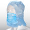 BICAP Astro Haube mit 2-lagigem Mundschutz 50 Stk, Haarnetz aus PP-Vlies mit angenähter Maske in hellblau/blau, Kopfhaube mit Gummizug