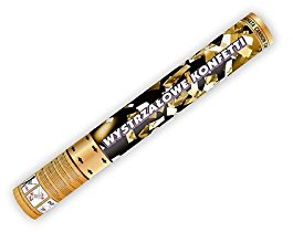 10 x Konfetti 40 cm alle Farbe Regen Kanone Shooter Konfettibome Partypopper Hochzeit Party Geburstag (Gold)