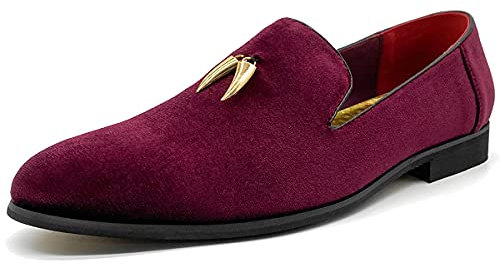 CMM Herren Luxus Penny Slip-On Loafer Party Tanzschuhe, Rot (rot), 45 EU