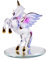Dream Unicorn Lampworking Exquisito unicornio pequeño con alas borde dorado arte cristal soplado caballo volador estatua adorno artesanía regalo