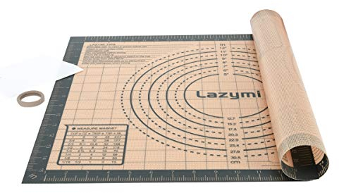 Thick Silicone Baking Mats Sheet, Non Stick Pastry Rolling Mat with Measurement 40×50 cm, Non-Slip Silicon Dough kneading Board, Countertop Protector, for Pie/Bread/Pizza (Grey+Scraper)