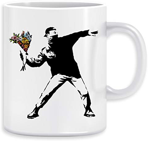 Banksy - Rabbia, Fiore Lanciatore Tazza Ceramic Mug Cup