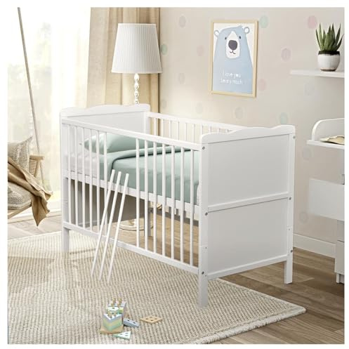 Baby Delux Babybett Kinderbett umbaubar Juniorbett 70x140 weiß Jack 2in1 mit Matratze inkl. Beißschienen