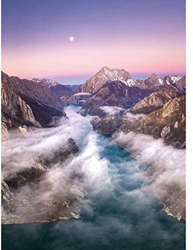 Designwalls 2.0 | Over the Mountains DD119139 | Berge Landschaft Tapete für Badezimmer | Vlies Tapete Braun Blau - 1,92 m x 2,6 m