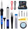 Fer à Souder Set 60W Kit de Soudage Électrique Interrupteur On/Off, Fer à Souder Température Réglable 220~480℃ 4 Pointe Soudage Pompe à Dessouder support Fil de Soudure Pincettes dénudeur de fil