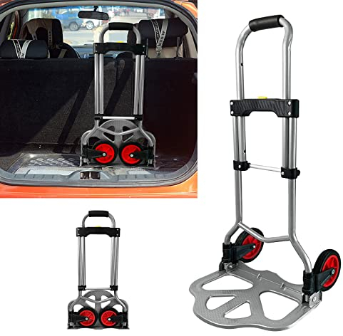 LARS360 Klappbare Transportkarre Handkarre Rucksack Trolley Gepäckwagen mit Ausziehbarem Griff Belastbar bis 60 kg Sackkarre