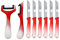 Solingen 6 coltelli da frutta con 2 pelapatate (rosso), adatti come coltello da frutta, sbucciatore, coltello da verdura e coltello da colazione