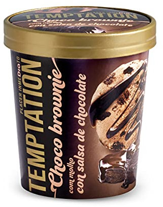 DIA TEMPTATION helado choco brownie con salsa de chocolate tarrina 350 gr