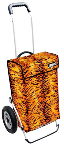 James® Einkaufstrolley „Tiger“, 100 Designs, 6 Fahrgestell-Varianten, Gewebeplane, moderner Shopping Lifestyle, bunter Einkaufswagen, Cooler Hackenporsche, original Made in Vienna