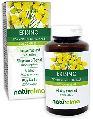 Erisimo o Erba dei cantanti (Sisymbrium officinale) sommità fiorite Naturalma - 150 g - 300 compresse - Integratore alimentare - Naturale e Vegano