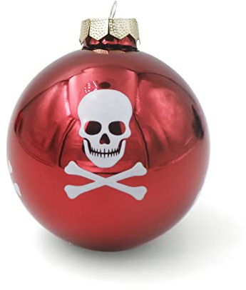 Weihnachtsbaumkugel Christbaumkugel Mit Totenkopf Schmuck (Glanzrot)