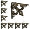 8 x Regalwinkel antik, Regalträger Gusseisen, Lilien Ornament, Vintage Wandwinkel für Regalboden, Regalkonsole, Bronze