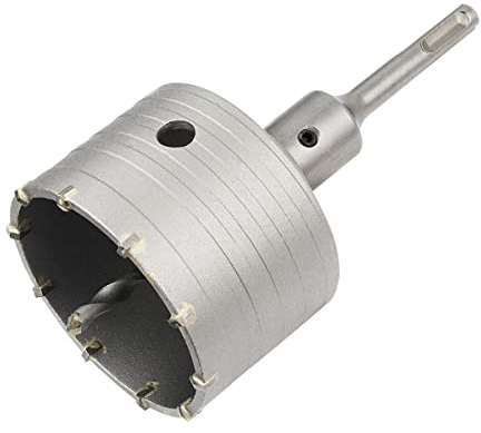 Meccion Scie à Cloche Trépan Béton avec Adaptateur SDS Plus 110 mm, Pour Brique Béton Ciment Pierre (85mm+110mm SDS Plus Adaptateur)