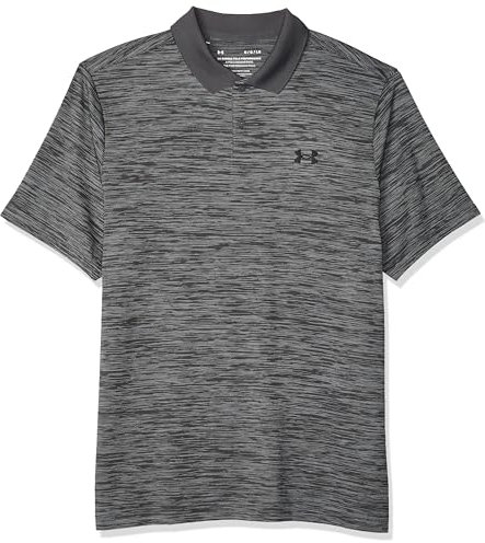 Under Armour Men's Matchplay Logo Loose Polo Shirt, Pitch Gray/Black, L