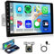 Car Radio Single Din Carplay Touchscreen Car Stereo, Rimoody 9 Inch Touch Screen with Bluetooth FM Radio iOS/Android Mirror Link TF/USB/AUX Input Car Multimedia Player + Backup Camera