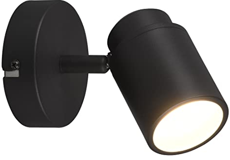 Trio Leuchten Bad Spot Angelo 880400132, Metall Schwarz matt, exklusiv Leuchtmittel 1x GU10