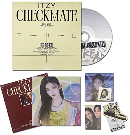 ITZY - [CHECKMATE SPECIAL EDITION] (A Ver.) Photobook + CD-R + Photocard + Special Tag + Sneakers Sticker + Postcard + Seal Sticker + Lyric Poster + 2 Pin Button Badges + 4 Extra Photocards