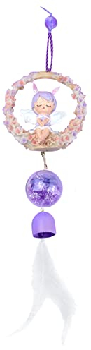 iSpchen Auto Anhänger Spiegel zum Aufhängen Rückspiegel Anhänger Traum Windspiel Engel Charm hängende Verzierung Dekoration Anhänger Harz Ornamente für Heim Deko Autoinnenraum Zubehör