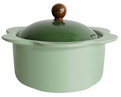 BAMFY Enameled Dutch Oven Pot with Lid Casserole with Handle Non-stick Enamel Coated Casserole Pot for Roasting and Braising Induction Safe (Color : Green)