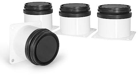 Masendelk Lot de 4 pieds de meubles ronds en acier inoxydable de 5,1 cm pour table basse, armoire, bureau, canapé, étagères, blanc