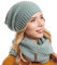 Hilltop Winter Kombi 2er Set aus Winter Schal und passender Strickmütze, Winter Set:Stone Blue