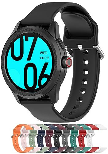 Disscool Pulseras de repuesto compatibles con Ticwatch Pro 5, correa de muñeca ajustable de silicona suave de 24 mm con liberación rápida compatible con Itouch Air 3, accesorios de reloj inteligente