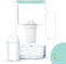 Wessper Glass Water Filter Jug 3 L with Manual Filter Wear Indicator, Compatible with Brita Classic, Reduces Limescale and Chlorine, Includes Water Filter Jug + Cartridge - Mint