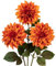 3 Stück Künstliche Dahlie Blumen Orange, 70cm Kunstblume Seidenblumen mit Langem Stiel für Blumenarrangements, Faux Herbst Blumen für DIY Hochzeit Party Deko Home Office Dekoration