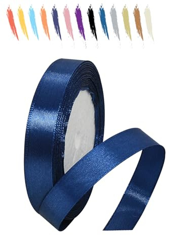 MORAINJAY 15mm Nastro di Raso,23M Blu Navy Nastro Satin per Confezioni Regalo,Nastri Raso Decorativo per Bouquet da Sposa,Fiocchi per Capelli,Decorazione Torte,Compleanno,Natale,Battesimo