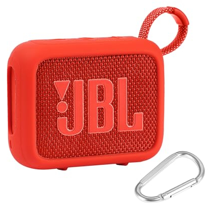 co2CREA Tragetasche Case Silikonhülle kompatibel mit JBL Go 4 tragbarer Bluetooth Lautsprecher,Tragbare ultraleichte Silikon Schutzhülle mit Karabiner (Lautsprecher Nicht enthalten)