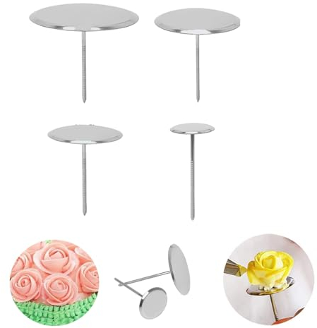 Lot de 4 clous en forme de fleur, 4 tailles pour décoration de gâteau, accessoire patisserie professionnel