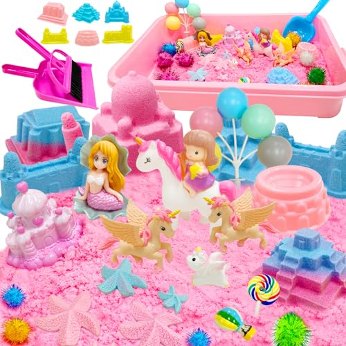 VBACALA Arena Magica para Niños con 900g de Arena Mágica, Arena Mágica Juguetes de Arena Sensoriales para El Arenero Juguetes de Arena de Unicornio Regalo para Niños a Partir de 3 Años