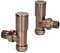 Luxury Antique Copper Angled Towel Rail Radiator Valve Heavy Pattern 15MM X 1/2 Pair Twin Pack