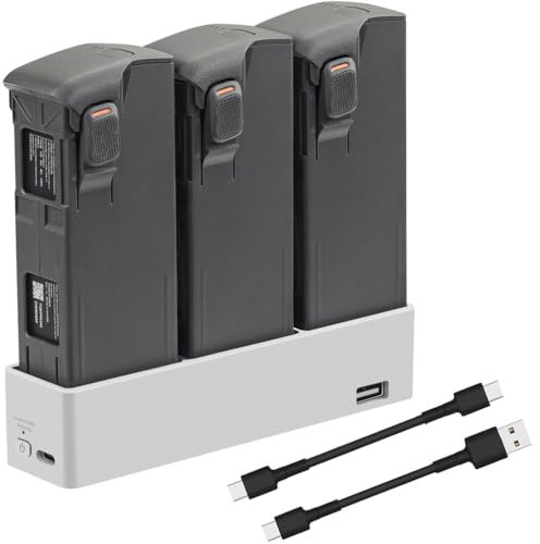 Avata 2 Schnellladegerät Hub, Ladestation für DJI AVATA 2 Akku, Charge Manager mit USB-A auf USB-C & USB-C auf USB-C Ladekabel zum Laden von bis zu 3 Akkus (ohne Akku)